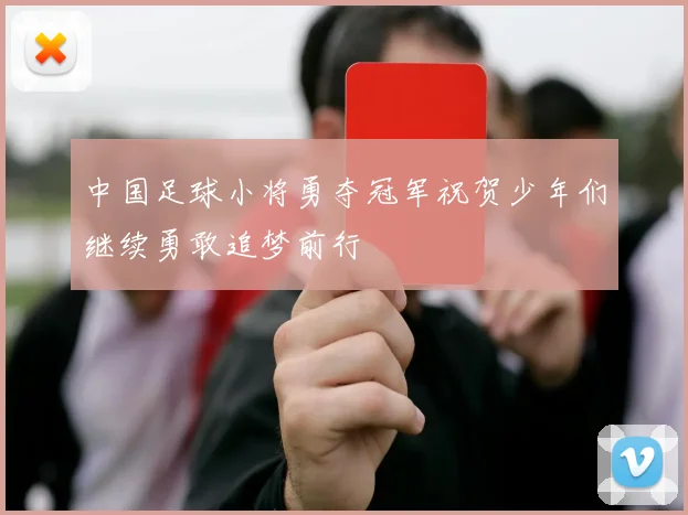 中国足球小将勇夺冠军祝贺少年们继续勇敢追梦前行